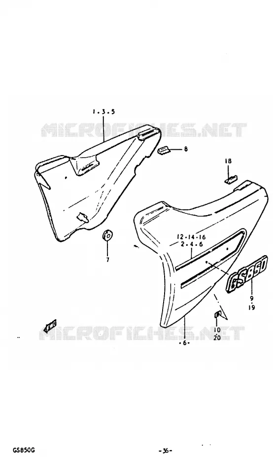 CARENAGES ARRIERE Suzuki MOTO 850 GS 1986  GS850G