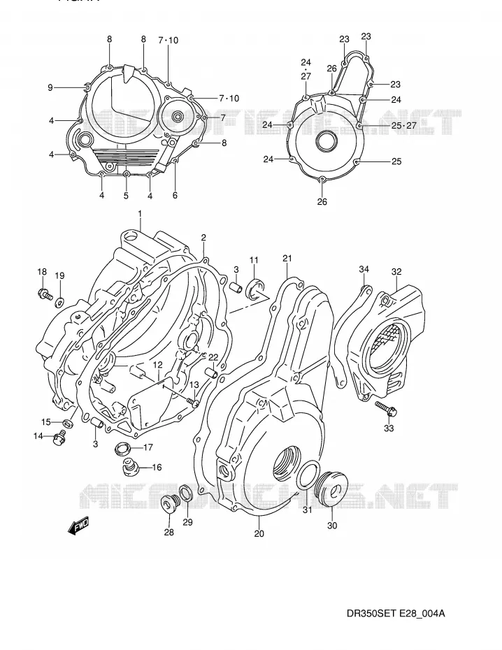 CARTER (MODELE R/S/T) Suzuki MOTO 350 DR 1993  DR350SP(E28)