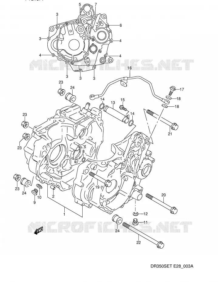CARTER (MODELE R/S/T) Suzuki MOTO 350 DR 1994  DR350SER(E28)