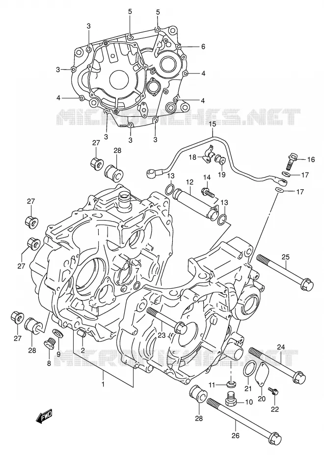 CARTER Suzuki MOTO 350 DR 1990  DR350L(E1)