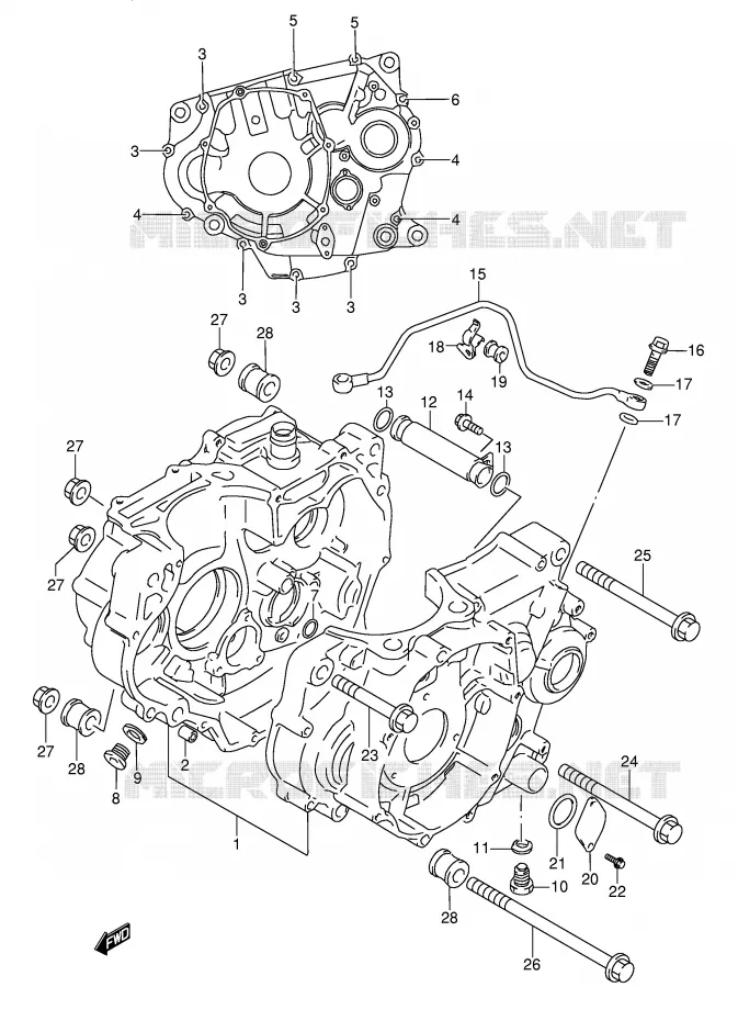 CARTER Suzuki MOTO 350 DR 1990  DR350L(E3)