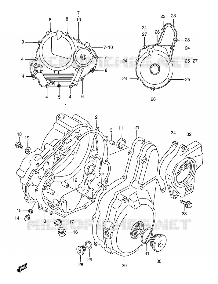 CARTER Suzuki MOTO 350 DR 1994  DR350SER(E2)