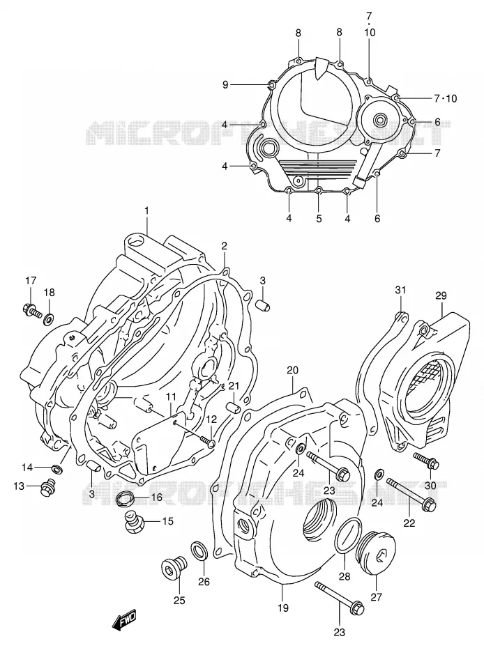 CARTER Suzuki MOTO 350 DR 1997  DR350V(E1)