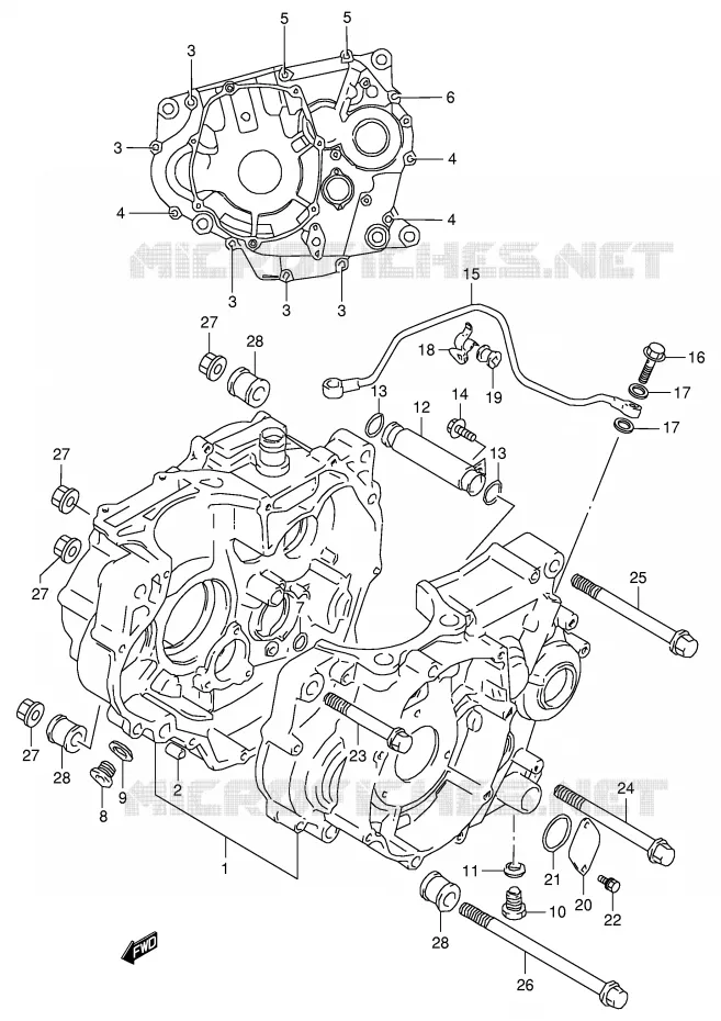 CARTER Suzuki MOTO 350 DR 1998  DR350W(E1)