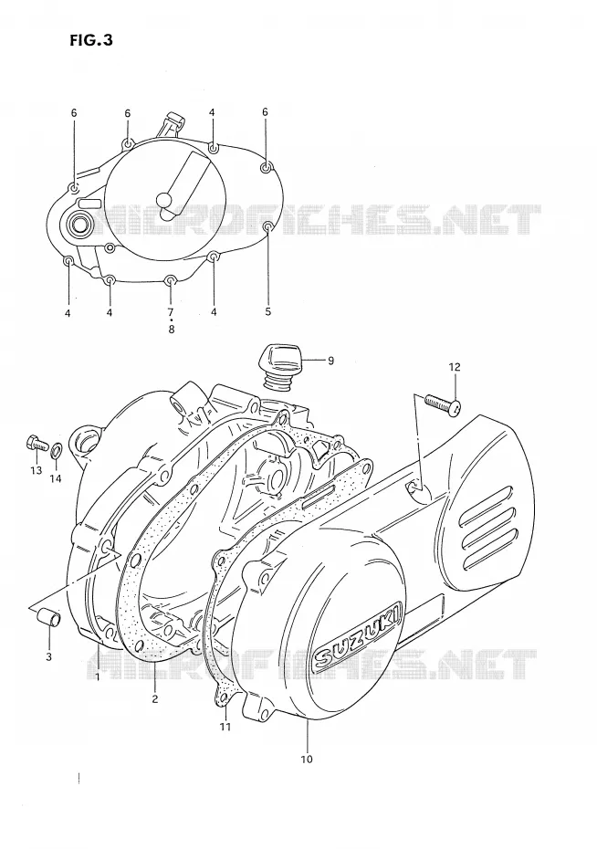 CARTER Suzuki MOTO 80 DS 1990  DS80L(E3)