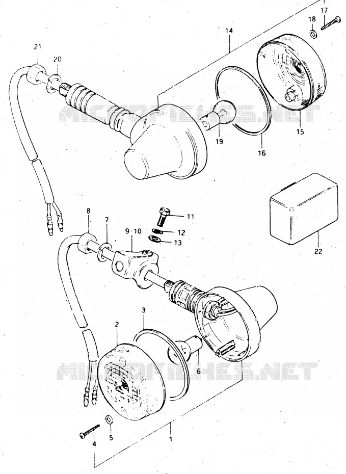 CLIGNOTANTS (E18, E39) Suzuki MOTO 500 DR 1983  DR500SD(E1)