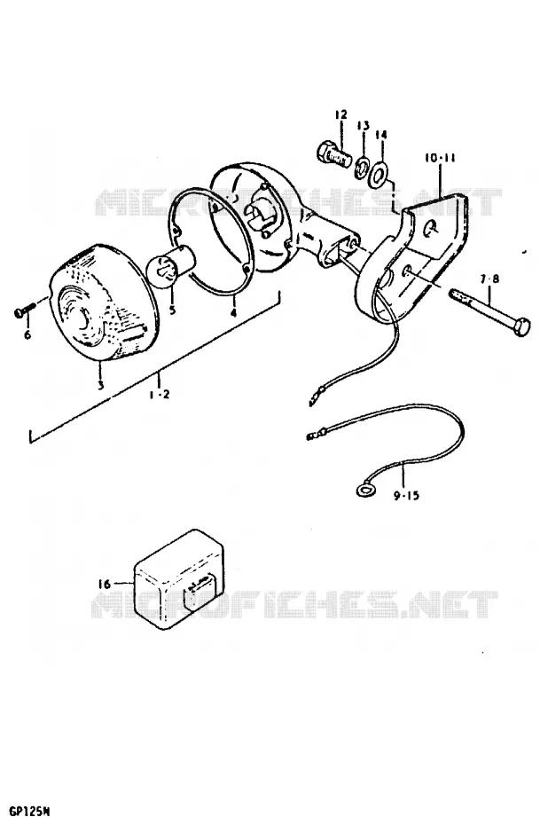 CLIGNOTANTS (GP125UC, GP125UN) Suzuki MOTO 125 GP 1992  GP125N(C/N)
