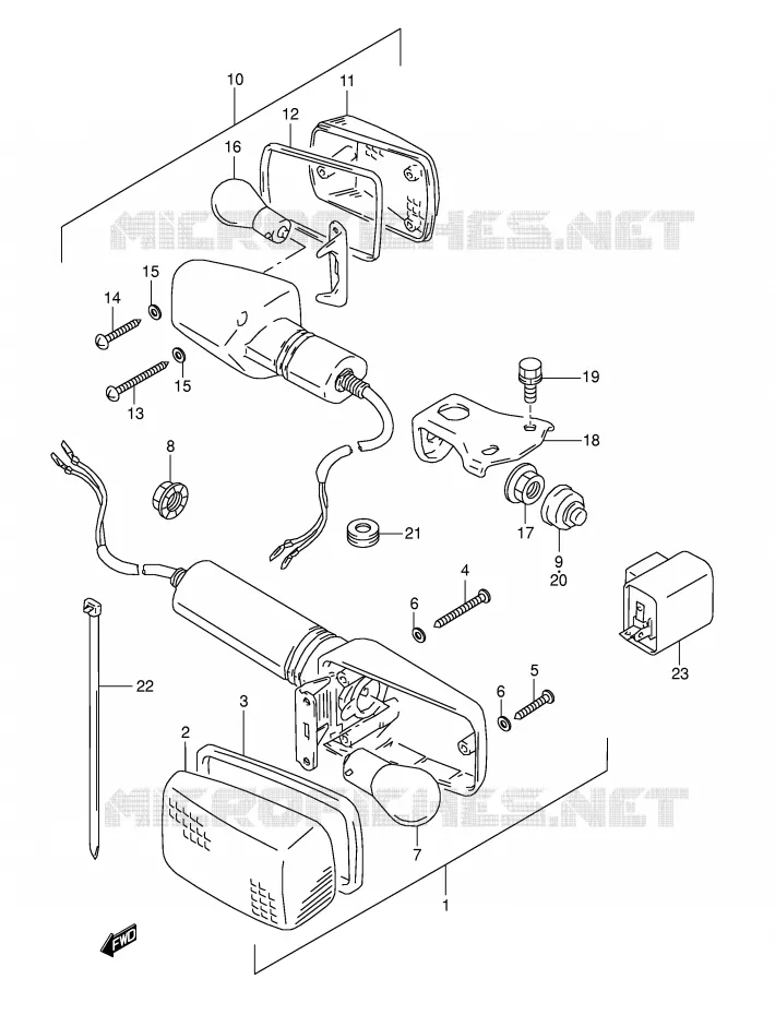 CLIGNOTANTS (MODELE M/N/P) Suzuki MOTO 800 DR 1996  DR800SUT