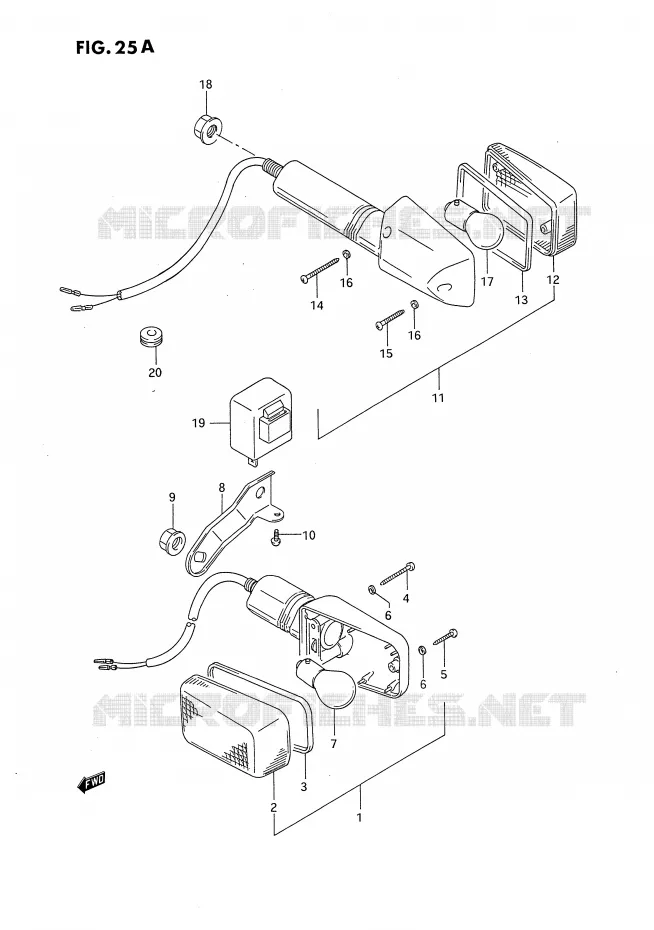 CLIGNOTANTS (MODELE R) Suzuki MOTO 650 DR 1992  DR650RN(E4)