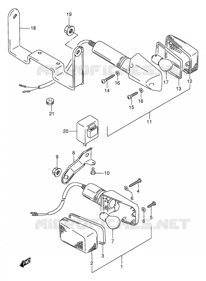 CLIGNOTANTS (MODELE R) Suzuki MOTO 650 DR 1994  DR650REUR(E2)