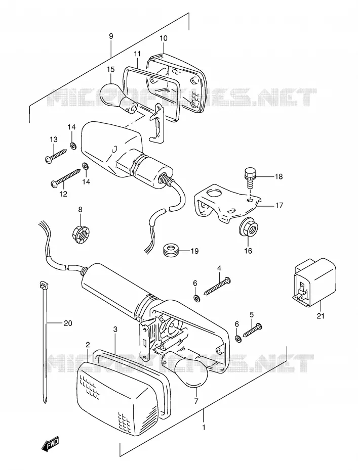 CLIGNOTANTS (MODELE T) Suzuki MOTO 800 DR 1996  DR800SUT