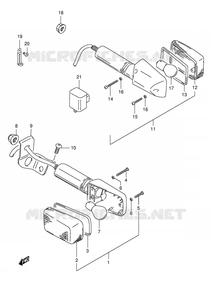 CLIGNOTANTS Suzuki MOTO 125 DR 1999  DR125SEUX(E4)