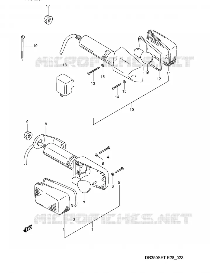 CLIGNOTANTS Suzuki MOTO 350 DR 1990  DR350SL(E28)