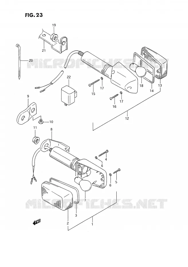 CLIGNOTANTS Suzuki MOTO 350 DR 1993  DR350SUP(E2)