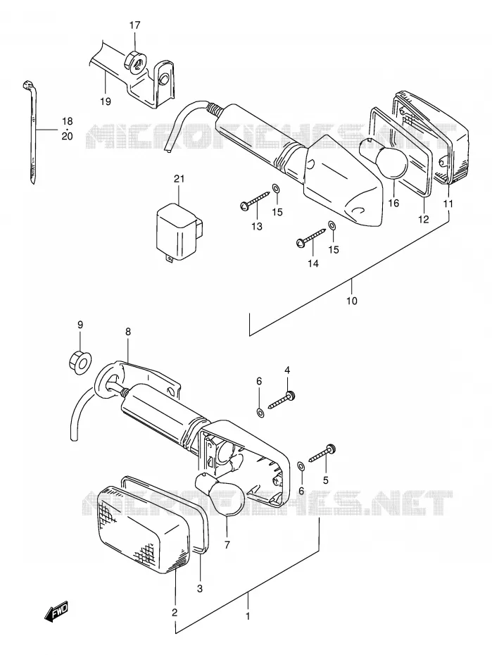 CLIGNOTANTS Suzuki MOTO 350 DR 1998  DR350SEW(E2)