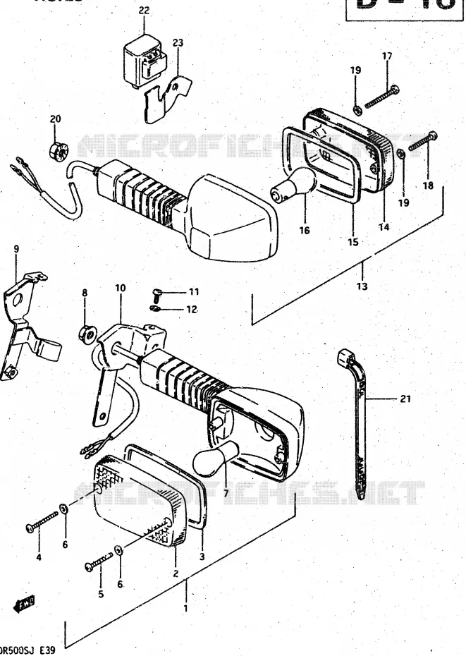 CLIGNOTANTS Suzuki MOTO 500 DR 1987  DR500H(G/H/J)
