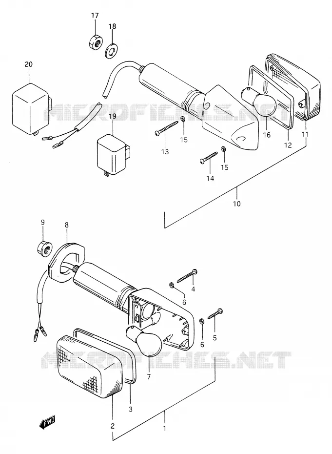 CLIGNOTANTS Suzuki MOTO 650 DR 1990  DR650RSUL(E2)