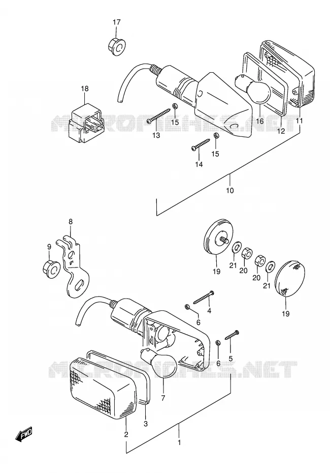 CLIGNOTANTS Suzuki MOTO 650 DR 1999  DR650SEX(E4)
