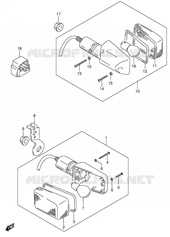 CLIGNOTANTS Suzuki MOTO 650 DR 2001  DR650SEUK1(E4)