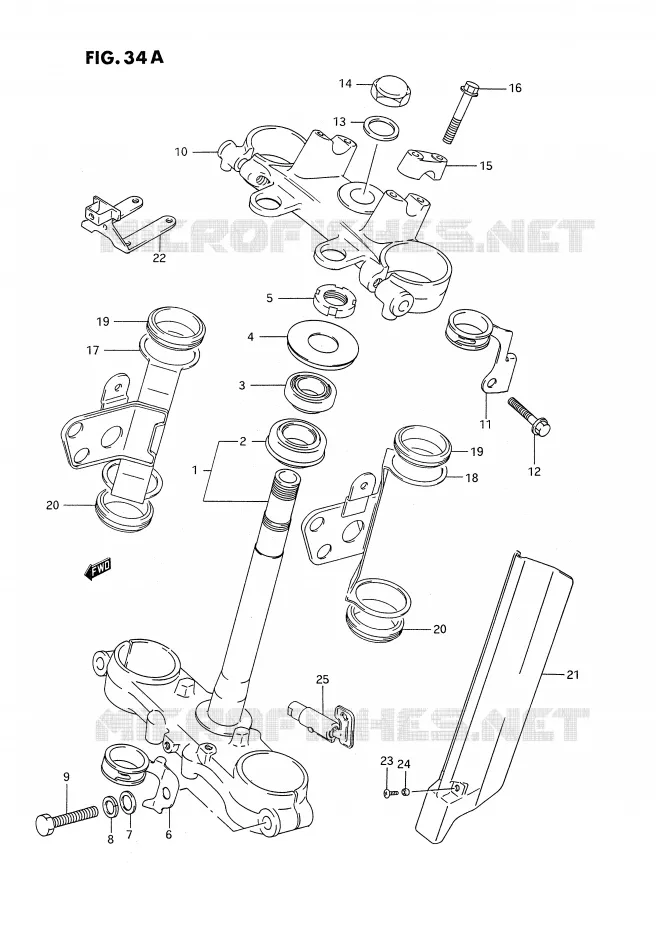 COLONNE DE DIRECTION (DR350SHN/SHP/SHR) Suzuki MOTO 350 DR 1991  DR350SM(E2)
