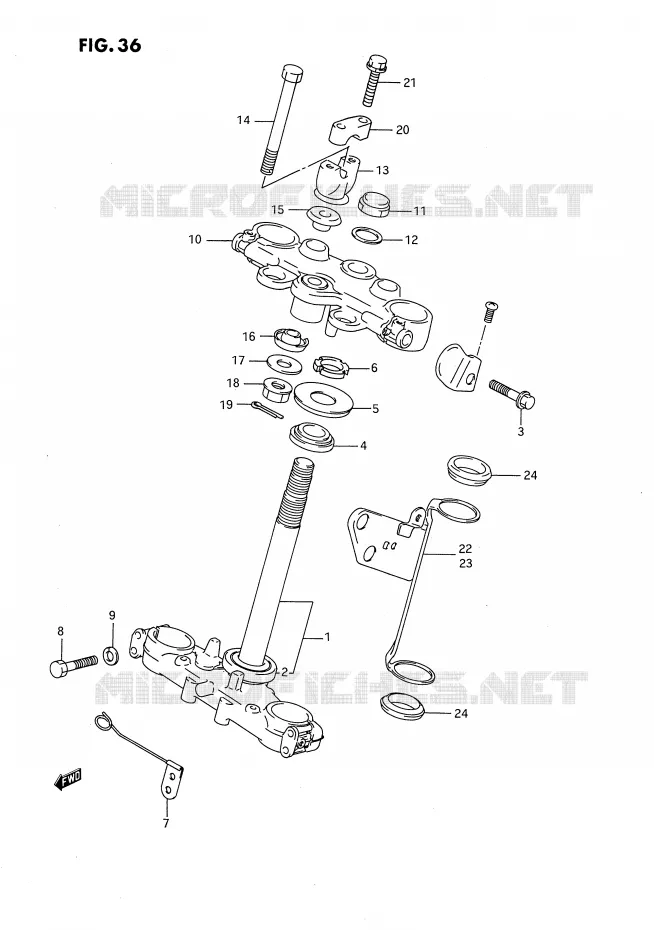 COLONNE DE DIRECTION Suzuki MOTO 650 DR 1992  DR650RN(E4)