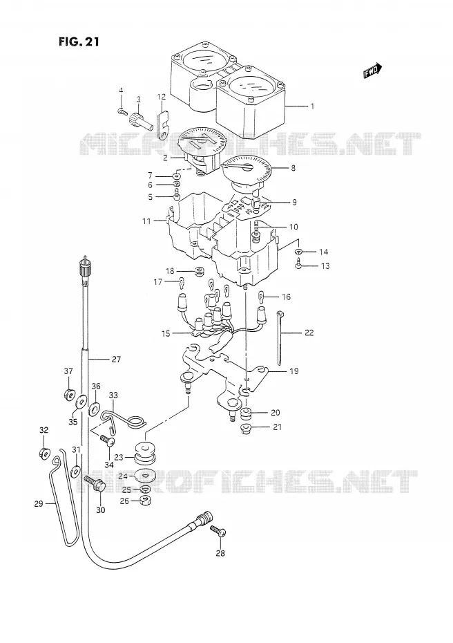 COMPTEUR (DR350SL/SM/SN/SP/SR) Suzuki MOTO 350 DR 1991  DR350SM(E2)