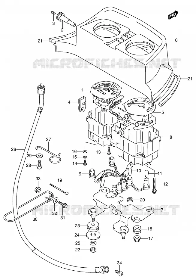 COMPTEUR (MODELE M/N/P/R) Suzuki MOTO 650 DR 1991  DR650RSEM(E4)