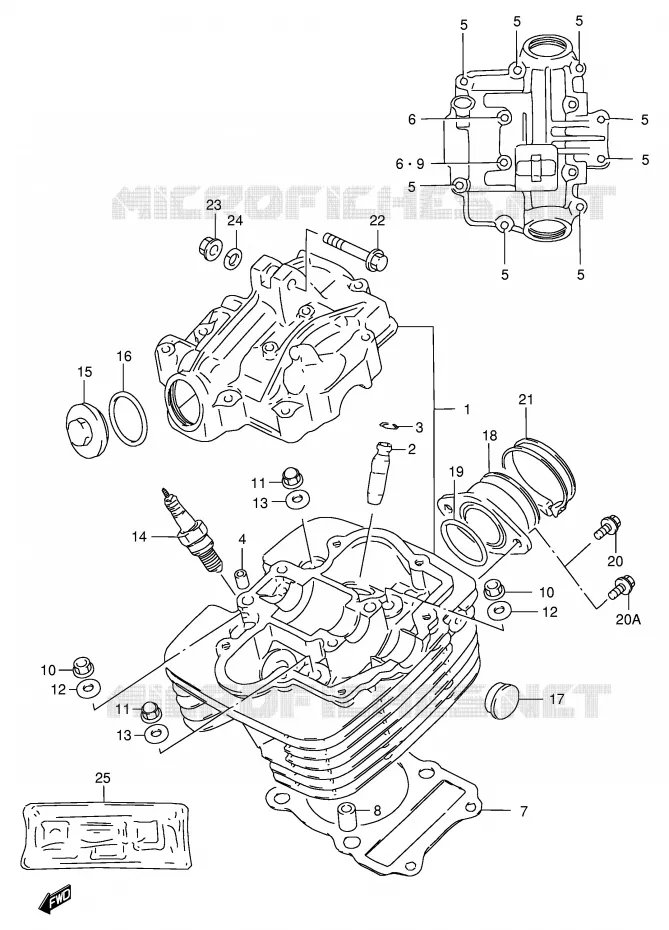 CULASSE Suzuki MOTO 200 DR 1998  DR200SEW(E24)