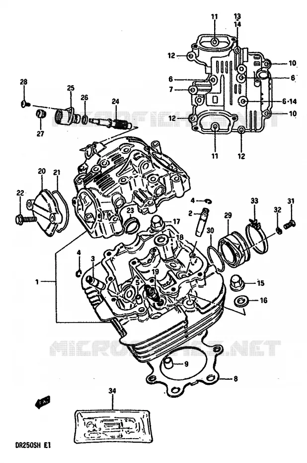 CULASSE Suzuki MOTO 250 DR 1984  DR250SE(E/F/G/H)