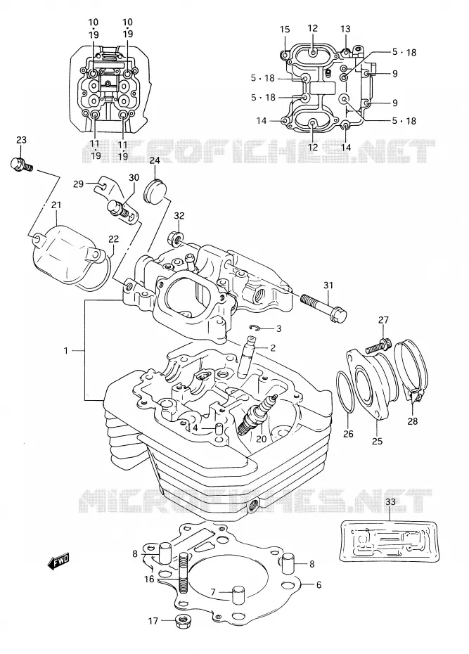 CULASSE Suzuki MOTO 350 DR 1990  DR350L(E28)