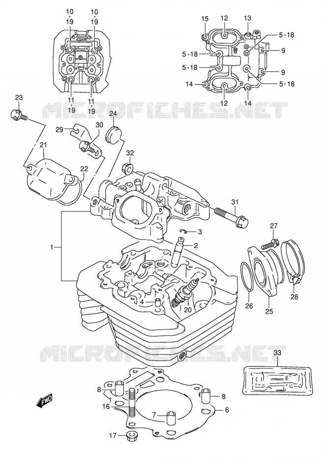 CULASSE Suzuki MOTO 350 DR 1991  DR350M(E1)