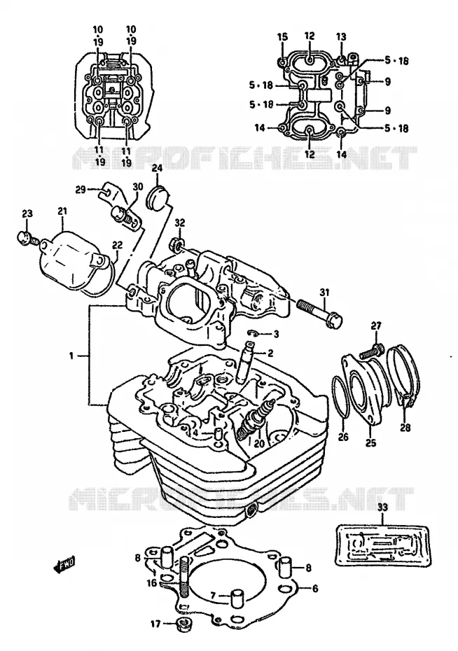 CULASSE Suzuki MOTO 350 DR 1993  DR350SHP(L/M/N/P/R)