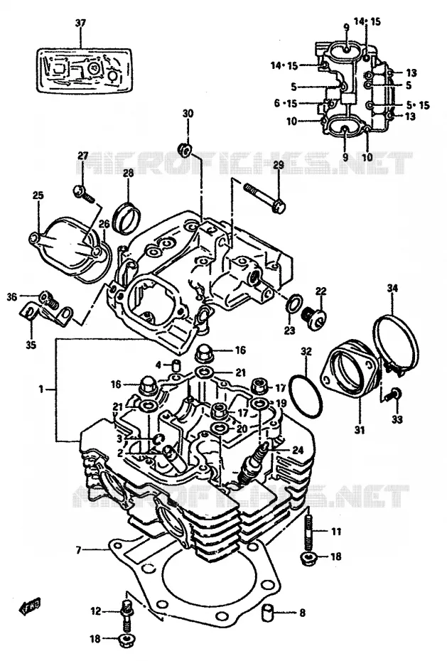 CULASSE Suzuki MOTO 600 DR 1988  DR600SUJ(E2)