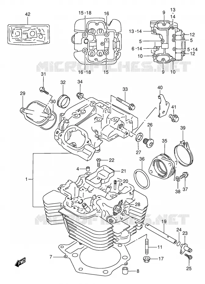 CULASSE Suzuki MOTO 650 DR 1995  DR650REUS(E2)