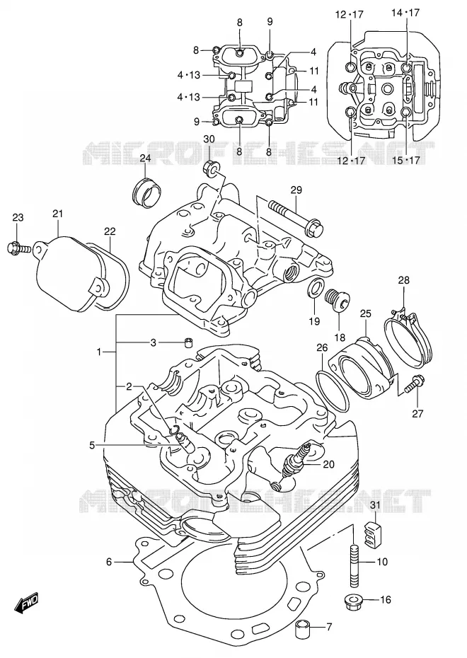 CULASSE Suzuki MOTO 650 DR 2003  DR650SEK3(E4)