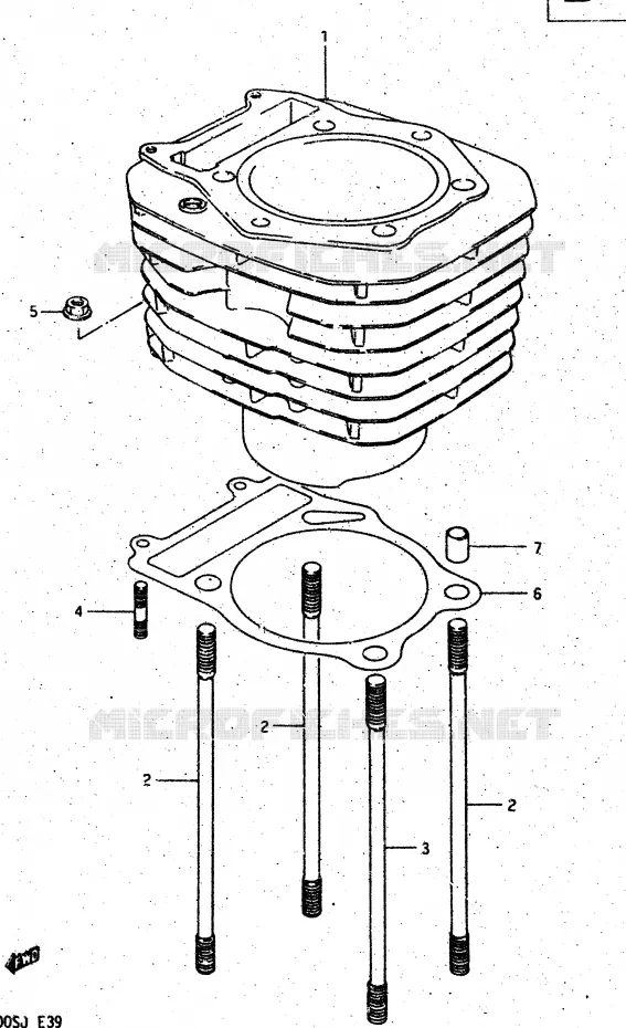 CYLINDRE Suzuki MOTO 500 DR 1987  DR500RH(G/H/J)