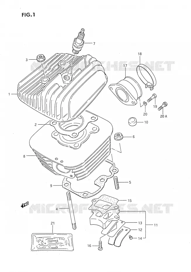 CYLINDRE Suzuki MOTO 80 DS 1991  DS80M(E24)