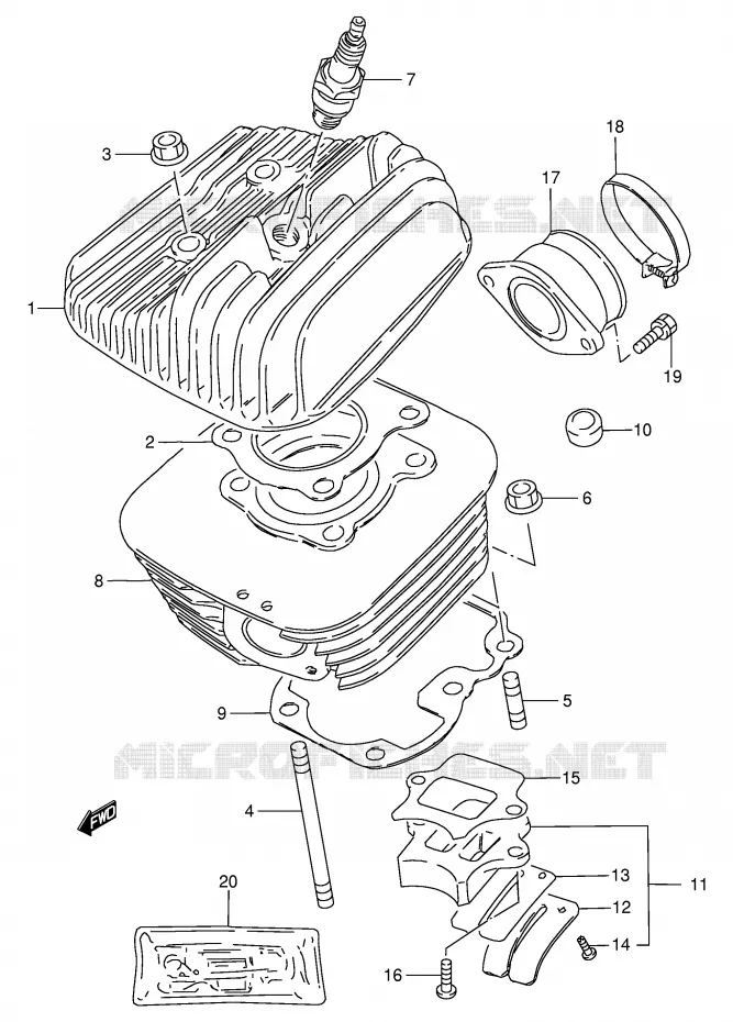 CYLINDRE Suzuki MOTO 80 DS 1999  DS80X(E3/E28)