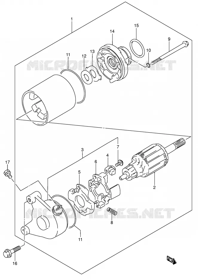 DEMARREUR (MODELE K1) Suzuki MOTO 200 DR 2002  DR200SEK2(E24)