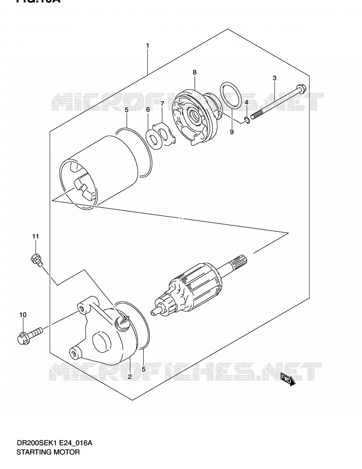 DEMARREUR (MODELE K2/K3/K4/K5) Suzuki MOTO 200 DR 2001  DR200SEK1(E24)