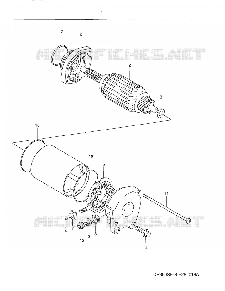 DEMARREUR (MODELE R/S) Suzuki MOTO 650 DR 1994  DR650SER(E28)