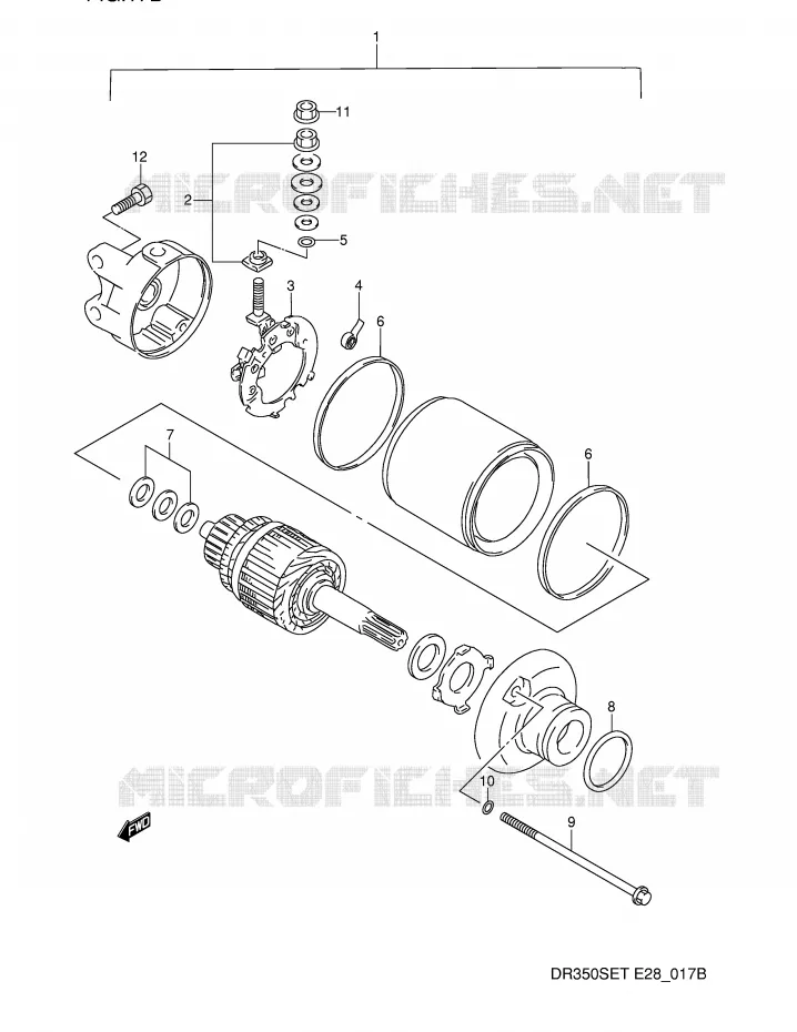 DEMARREUR (MODELE T) Suzuki MOTO 350 DR 1995  DR350SES(E28)