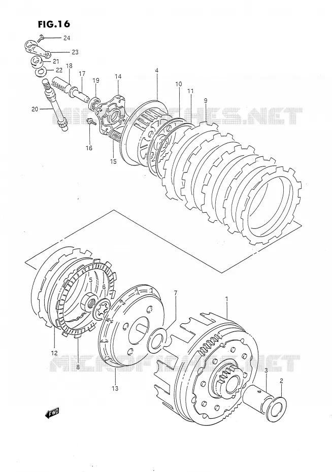 EMBRAYAGE (MODELE N/P) Suzuki MOTO 650 DR 1992  DR650RUN(E4)