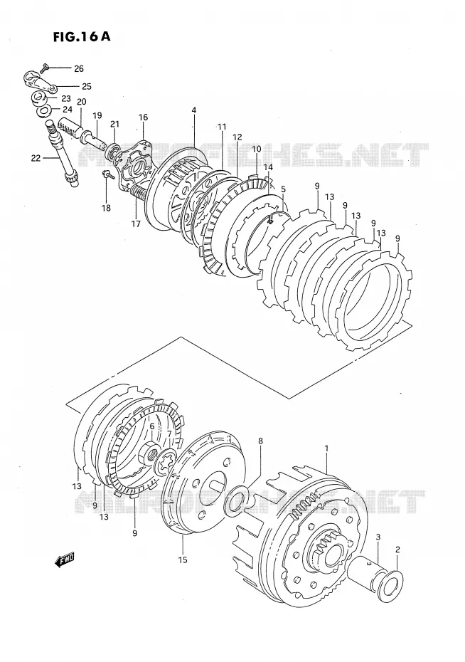 EMBRAYAGE (MODELE R) Suzuki MOTO 650 DR 1992  DR650RUN(E4)