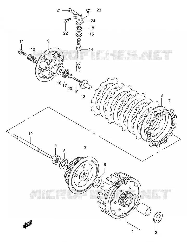 EMBRAYAGE Suzuki MOTO 125 DR 2001  DR125SEK1(E2)