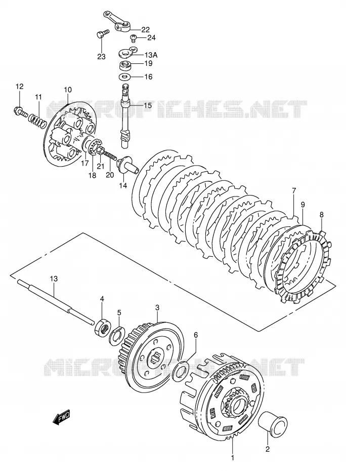 EMBRAYAGE Suzuki MOTO 200 DR 2002  DR200SEK2(E3/E28)