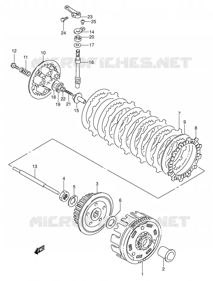 EMBRAYAGE Suzuki MOTO 200 DR 2003  DR200SEK3(E24)