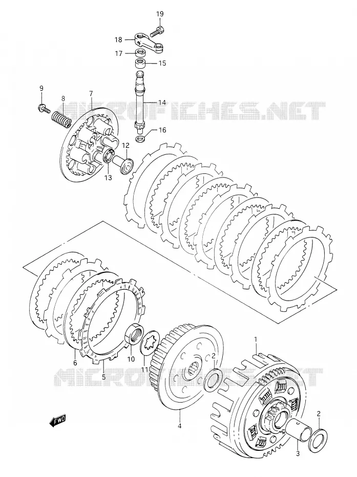 EMBRAYAGE Suzuki MOTO 350 DR 1992  DR350N(E28)