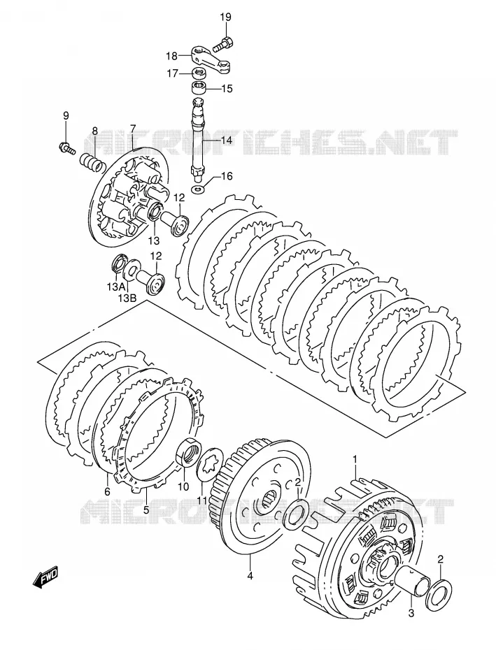 EMBRAYAGE Suzuki MOTO 350 DR 1994  DR350R(E3)
