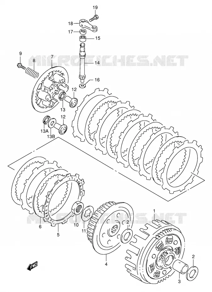 EMBRAYAGE Suzuki MOTO 350 DR 1995  DR350S(E1)